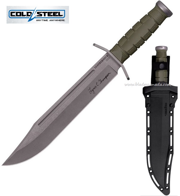 Cold Steel Lynn Thomson Leatherneck Bowie Fixed Blade Knife, D2 Steel, CS-39LSFCAA